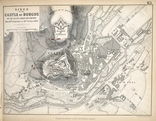Map of the Siege of the Castle of Burgos, Published by William Blackwood and Sons, Edinburgh and London